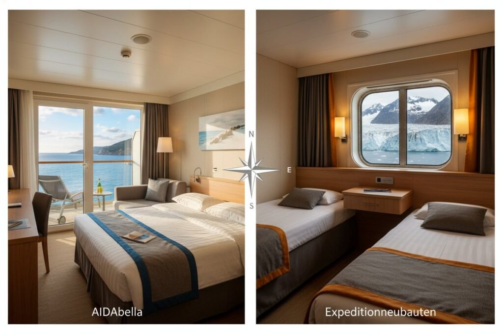 AIDAbella vs Expeditionsneubauten: Welche Kabinenoption ist besser für Frühjahrsplaner?